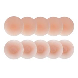 Femmes en silicone adhésive Auto-adhésive lavable réutilisable Feuilles de sein de mamelon Couverture 5 paires WACCS-001