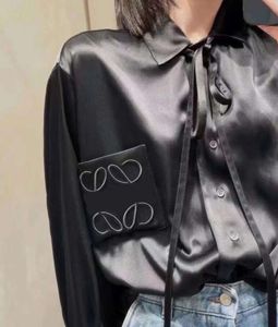 Femmes Silk Blouses Mens Designer Tshirts avec lettres broderies mode à manches longues