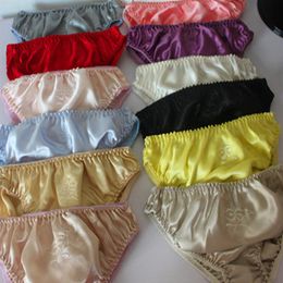 Vrouwen Zijde Satijn Slipje Vrouwelijke Luchtwegen Ondergoed embrodery Dames Knickers Slips heathy gemengde kleur hele 237d