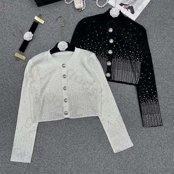 Femmes argent bouton tricots marque de mode tricot Cardigan veste hauts col rond à manches longues pull veste