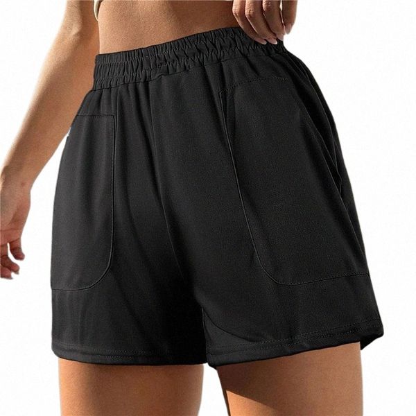 Femmes Simple Soft Pyjamas Cott Grande taille Shorts décontractés Yoga Pantalons de plage Femme Shorts de sport Bas de jambe large Streetwear e1Tn #