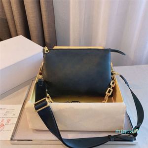 Bolso de un solo hombro para mujer, cadena con correa ancha, estampado de letras, elegante, brillante, de buena calidad, a la moda, lujosos, para mujer