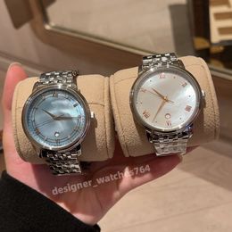 Femmes Sky Dweller Diamond Watch Classic Designer Watch Quartz Mouvement en acier inoxydable Mother of Pearl Dial Sangle Dames Wrist Shatchs 39 Classic Luxury