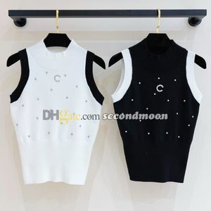 Femmes débardeurs sans manches brillant strass haut court en plein air Sexy tricots t-shirt femme gilet