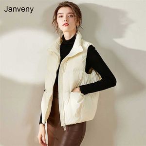 Femmes sans manches femmes Ultra léger duvet de canard gilets veste ample fille Gilet léger coupe-vent femme chaud Gilet 211120