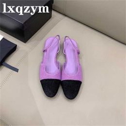 Vrouwen Slingback Schoenen Hakken Mode Dame Klassieke Handgemaakte Desginer Pompen Ontwerp Luxe Tweed Designer Schoenen Voor Vrouw X230523