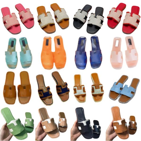 Pantoufles pour femmes chaussures de plage de marque orange chaussures de marque en cuir sandales imprimées lettre gelée clour diapositives chaussures antidérapantes en caoutchouc transparent chaussures de piscine imperméables en plein air