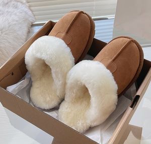 Femmes pantoufles en peau de mouton fourrure hiver bottes de neige diapositives classique Ultra mini plate-forme botte chaussures à enfiler en daim confort supérieur bottes chaudes