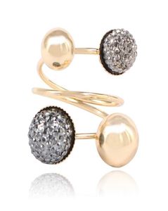 Femmes Small Gold Bean Brass Band Anneaux Fashion Designer Index Ring à deux couleurs Bijoux Cadeaux 12pcslot4700271