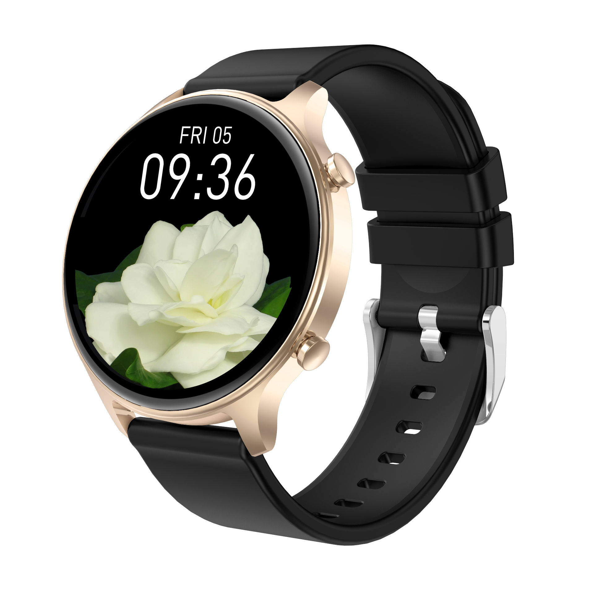 Kobiety Smart Watch 2022 Full Dotykowy Okrągły Ekran Niebieska Lady SmartWatch Dla Kobiety Monitor Tętno dla Multi-Sport Transport Bransoletka Android i IOS