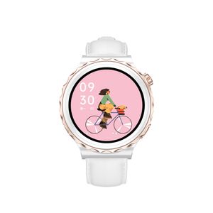 Vrouwen Smart Watch voor Lady Round Smartwatch NFC AI Voice Assistant Bluetooth Call Full Screen Touch Diy Watch Face IP67 Waterdichte hartslag bloedmonitor