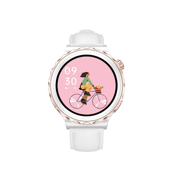 FEMMES Montre intelligente pour dame ronde Smartwatch NFC Ai Assistant vocal Appel Bluetooth Plein écran tactile DIY cadran de montre IP67 étanche moniteur de fréquence cardiaque et de sang