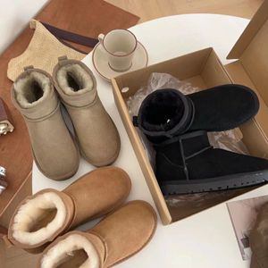 Dames Snowboots Laars tasman australia martin Platform Mat Bont Antilope Kastanje Zand Suède Wol Comfort Winter Designer Enkellaarsjes Warm en comfortabel