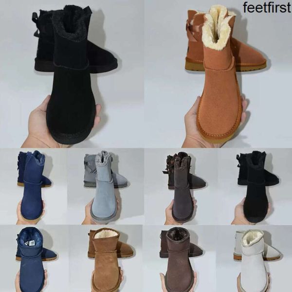 Botas de media nieve para mujer Triple Negro Castaño Púrpura Rosa Azul marino Gris Moda Clásico sobre la rodilla Tobillo Bota corta para mujer Señoras Mantener abrigados Botines de diseñador Zapatos