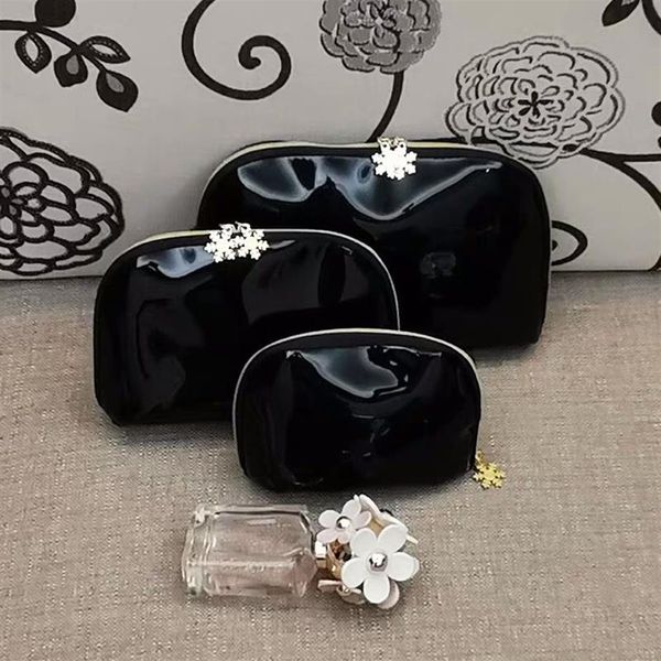 Femmes Snowflake Pu Makeup Case 3pcs Set Vanity Cosmetic Case Fashion Makeup Organizer Organizer Sac Toitrage Clutch Pouch Boutique235G