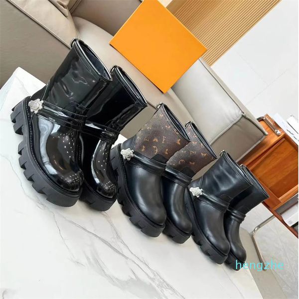 Bottines chaussettes de styliste pour femmes, bottines noires extensibles à talons hauts, chaussures mi-hiver avec lettres épaisses, 35-42