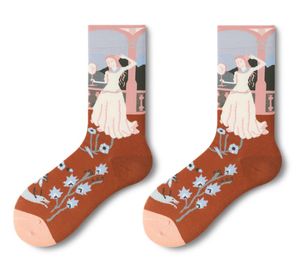 Femmes chaussette dessin animé impression mode créative personnalisé nouveauté hommes femmes chaussettes hiver chaud confortable coton chaussettes guêtres