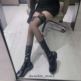 Calcetines de mujer Calcetines por encima de la rodilla Medias sexy Encaje Puro Encantador Sexual Negro Blanco Muslo Alto Erótico Transparente Porno Cosplay Ropa para el hogar 2023 1873