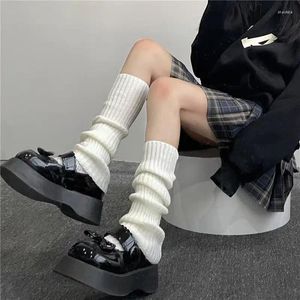 Chaussettes Lolita Kawaii pour femmes, 1/2 paires, chauffe-jambes, couvre-pieds blancs, Style collège JK, manchettes de bottes, Leggings tricotés, bonbons japonais