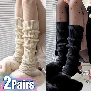 Chaussettes chaudes pour femmes, 1/2 paires de bras pour couverture, bas de bottes longues, chauffe-pieds, Crochet, manchettes de jambe Lolita, tricotées, hiver