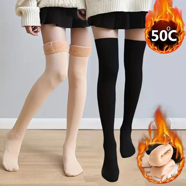 Chaussettes de femmes 1/2 Pares Velvets chauds hiver