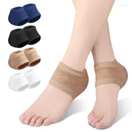 Calcetines para mujeres 1 par de tacón de silicona de gel elástica anti-crack para los pies almohadillas de alivio de dolor protector reparación de la piel cojín medio yard