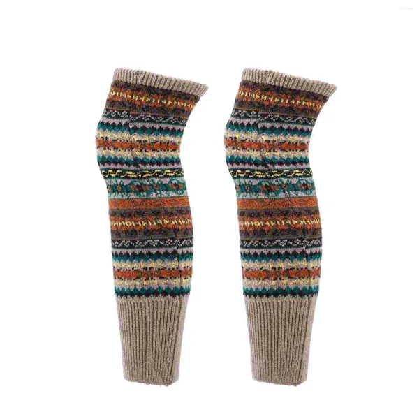 Chaussettes tricotées pour femmes, 1 paire, genouillères, manches d'hiver, pour danse, Yoga, cyclisme, course à pied, Sports de plein air