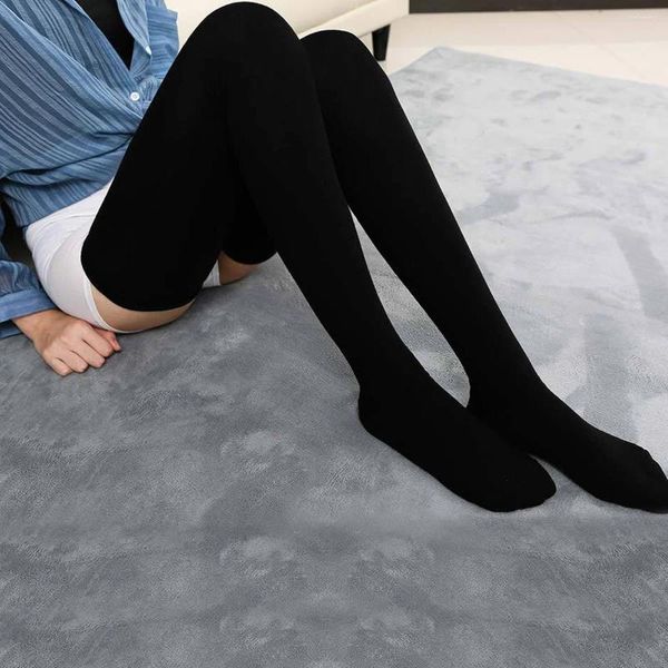Chaussettes de femmes 1 paire de genou allongé avec une hauteur 180 pour les filles True Black and White Grey Longueur 80cm