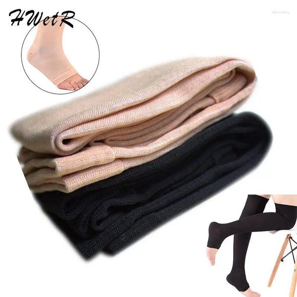 Chaussettes à bout ouvert pour femmes, 1 paire, enveloppement médical à hauteur du genou, façonnage des varices, bas de Compression pour hommes