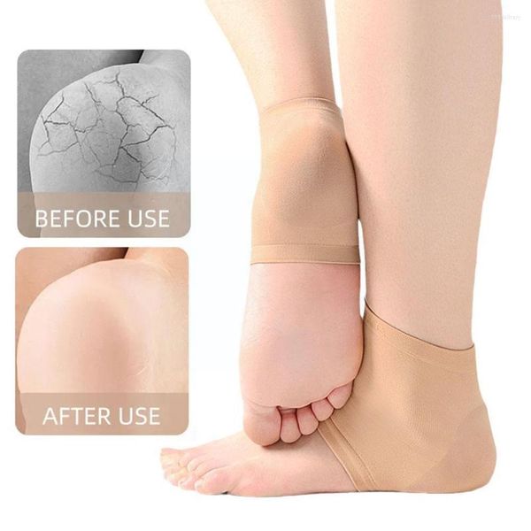 Calcetines de mujer, 1 par de almohadillas protectoras de silicona para el talón, para aliviar el dolor de la fascitis Plantar, reducir la presión en media yarda, así que D6R5