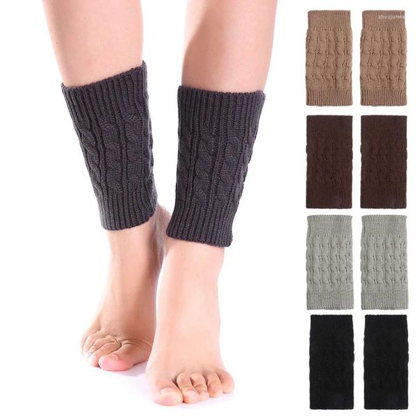 Calcetines de mujer, 1 par, cubierta de pie más cálida, puños de bota de punto elásticos, accesorios cortos de moda para otoño e invierno