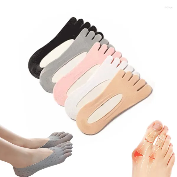 Chaussettes pour femmes 1 paires de chaussettes de yoga orthopédiques pour orteil de compression avec onglet en gel doux et respirant à cinq doigts