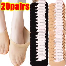 Chaussettes de femmes 10 à 20 paires Transparent d'été invisible invisible peu profond Footsise Footsies Trainer Ballerina Boat Dames Fin Sock