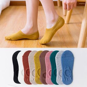 Vrouwensokken 10 snoepkleuren Ankle Casual onzichtbare ademende korte Koreaanse katoenen voetsok Non-slip Hosie