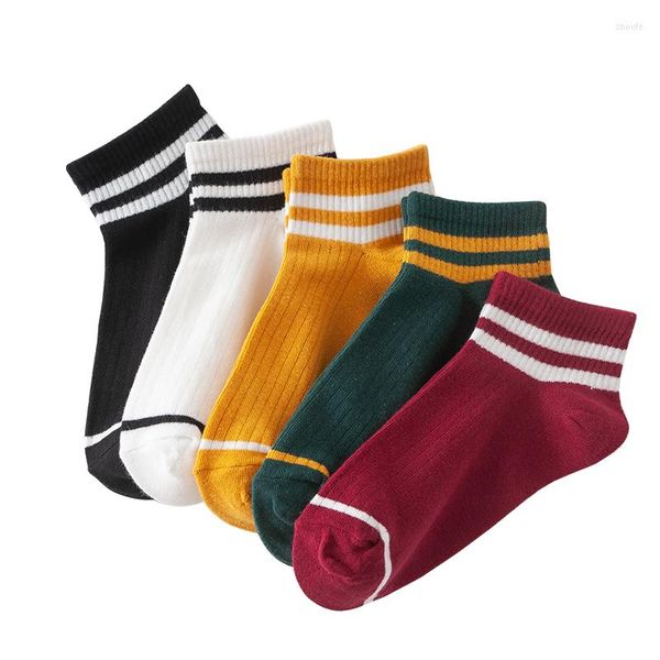 Femmes chaussettes 10 paires/lot printemps été cheville ligne de gros couleur courte décontracté Sport collège Lingerie