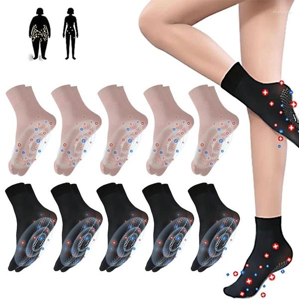 Chaussettes ionique en Tourmaline pour femmes, 10 paires, 20 pièces, modelantes du corps, extensibles, Massage des pieds, fines, antidérapantes, été