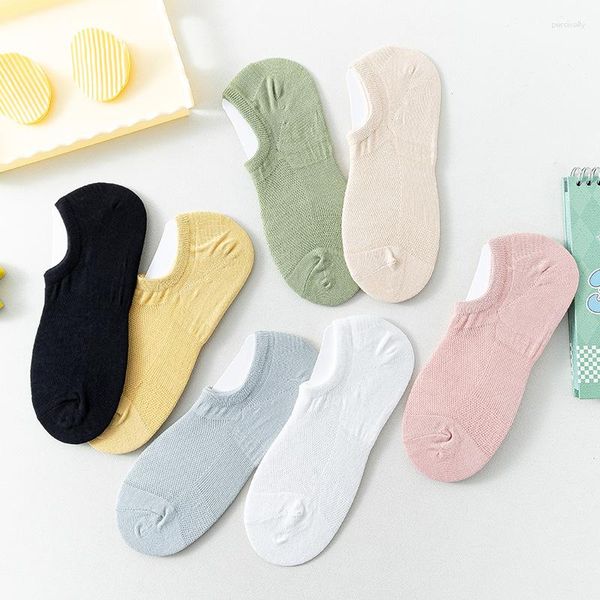 Femmes chaussettes 10 paires/lot Invisible couleur unie cheville femmes femmes filles coton doux court printemps été