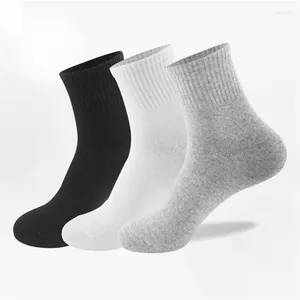 Calcetines de mujeres 10pcs/5pair unisex unisex hombres blancos gris tobillo hembra macho color sólido algodón de alta calidad corto