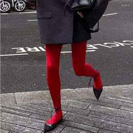 Femmes chaussettes 120D rouge Anti-crochet collants pour Sexy couleur unie soie velours collants femme 16 couleurs culotte tuyau mode bas