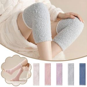 Chaussettes en velours de corail pour femmes, 1 paire, automne et hiver, sur le genou, jambières résistantes au froid, pour l'arthrite, protection N1z2