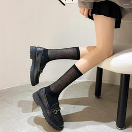 Chaussettes confortables sans couture pour femmes, 1 paire, Tube central japonais, Lolita Kawaii, bas à rayures pour bonneterie Gils