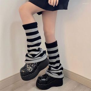 Femmes chaussettes 1 paire hiver évasé lâche botte bas fille uniforme tricoté mignon genou-haut