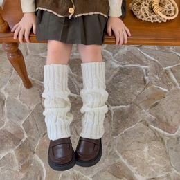 Chaussettes tricotées Lolitas pour femmes, 1 paire, chauffe-jambes torsadés, manchettes de bottes pour enfants filles, bas longs aux genoux, bottes chaudes élastiques