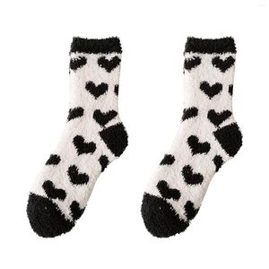 Femmes chaussettes 2 paires décontracté chaud chaussette imprimé Animal coton motif dame confortable doux hiver thermique