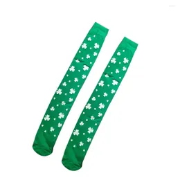 Chaussettes pour femmes 2 paires de bas longs bas de jambe en baril cuisse St Patrick Day