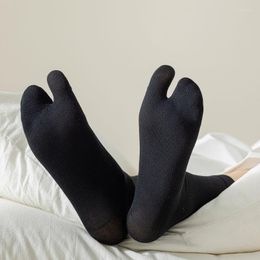 Chaussettes en coton à 2 orteils pour femmes, pour japonais, Simple, couleur unie, tongs, sandales à bout fendu, Tube central, doigt de pied à deux orteils