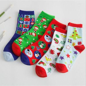 Femmes chaussettes 2023 dames hiver haute qualité Compression bas heureux mignon flocon de neige cadeaux noël Hip Hop Couple