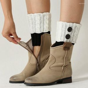 Vrouwensokken 2023 Winter Twist gebreide witte korte laars manchetten Zwarte leggings voor laarzenmeisje Warmer enkel