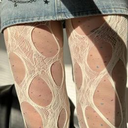 Femmes chaussettes 2024 Printemps d'été Personnalités irrégulières Punk Fishnet Basages minces pour les leggings fraîches et épicés Drop