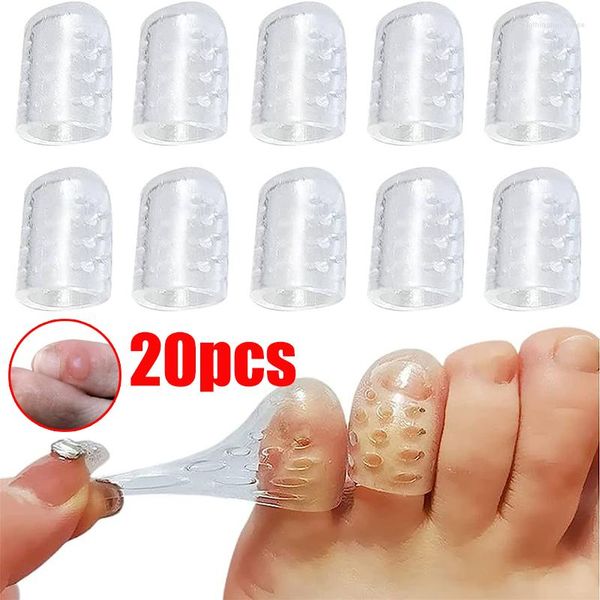 Mujeres calcetines 20pcs Capas de dedo de silicona transparente Anti-Fricción El protector transpirable evita el cuidado de los protectores de la cubierta de las ampollas